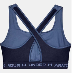 ТОП теннисный Under Armour Women's Mid Crossback Matte/Shine Sports Bra - небесный