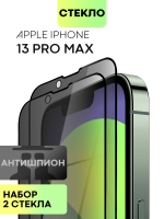 Набор стекол антишпион BROSCORP для Apple iPhone 13 Pro Max оптом (арт. IP13PROMAX-FSP-GLASS-SPY-SET2)