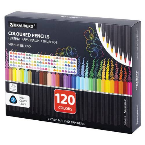 Карандаши цветные 120 цвета(ов) дер. БРАУБЕРГ Блэквуд (182046)