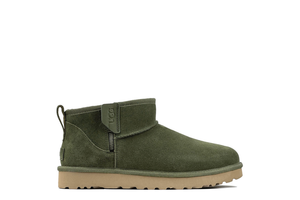 UGG Mens Classic Ultra Mini Zip Boot Khaki
