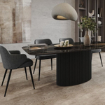Стол Nolan 180, керамика глянцевая, черная / опора овал