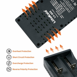 Зарядное устройство LiitoKala Lii-202 18650 Экспорт USB Li-ion / IMR: 18650, 18490, 18350, 17670, 17500, 16340(RCR123)