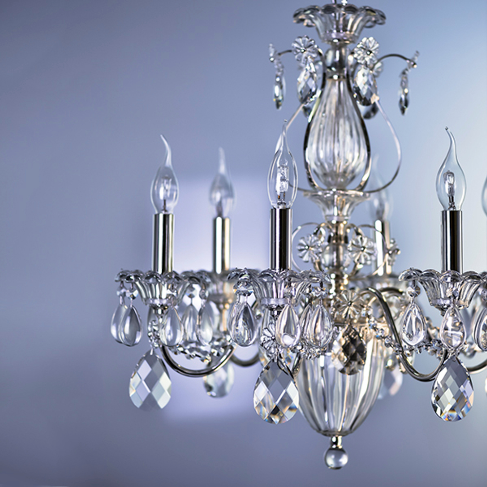 790064 Люстра SCHON 6x60W E14 Серебро