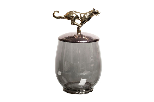Ваза декоративная с крышкой Ягуар