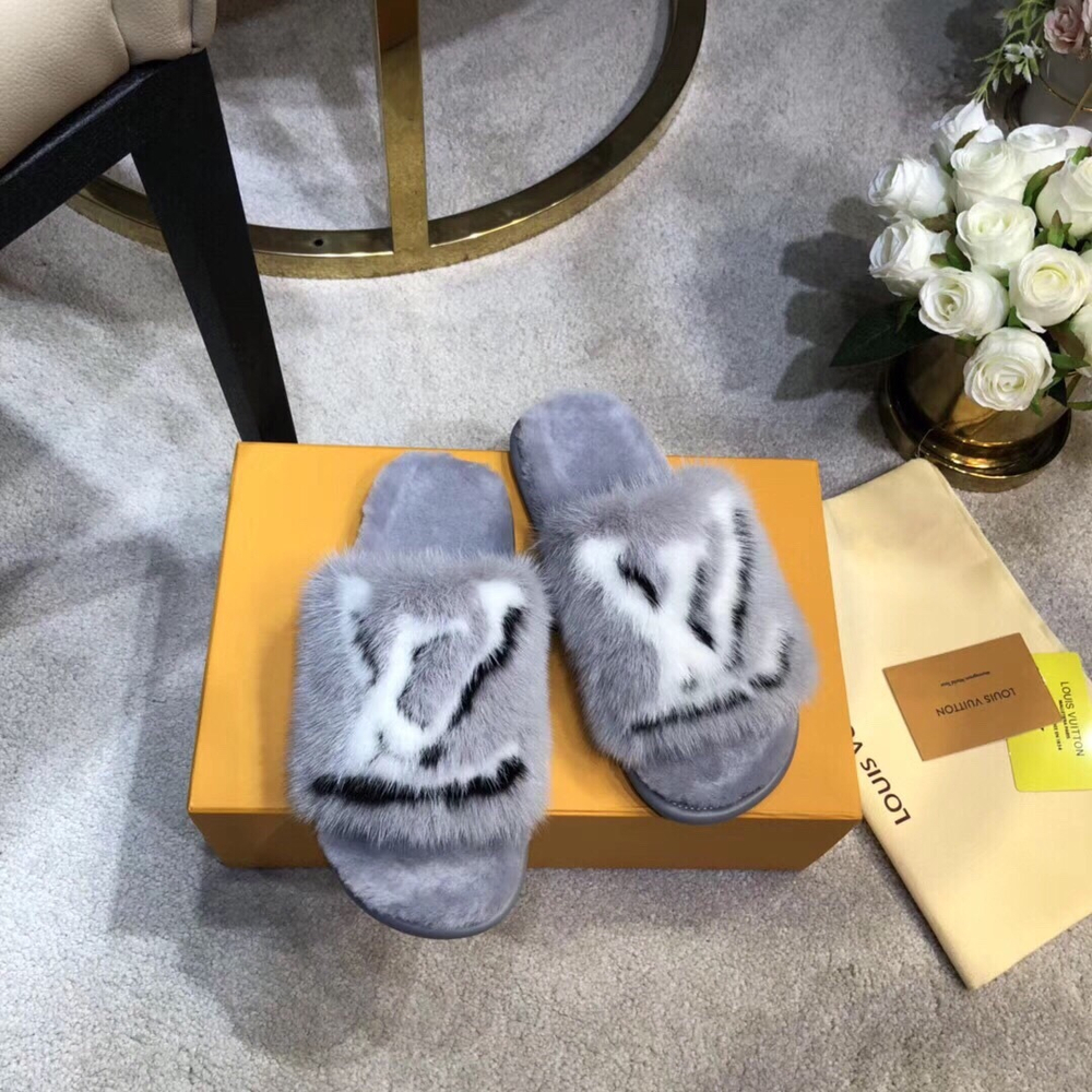 Louis Vuitton Fur Slide