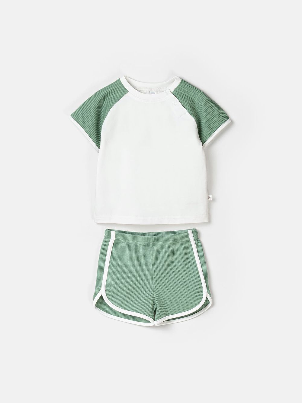 Комплект футболка и шорты "Полынь" из рифленой ткани 0+
