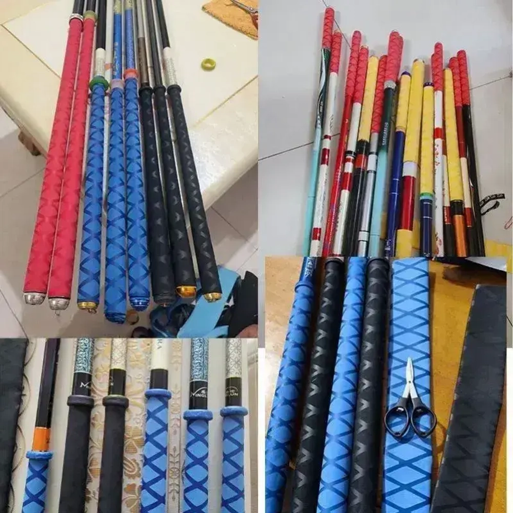 Нескользящая термоусадочная трубка с рисунком, Подходит для рыболовных снастей, спортивных товаров, ручек инструментов и т.д. ,Диаметр 50 мм, длиной 1 метр, красный.