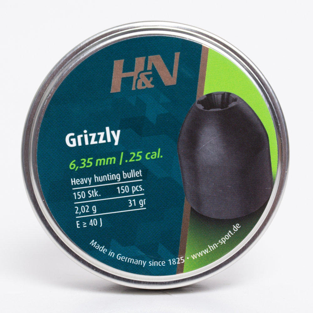 Пули H&N Grizzly 6,35 мм 2.02 г (150 шт)