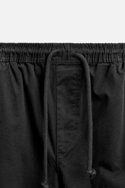 ZARA БРЮКИ КАРГО, ЧЕРНЫЙ