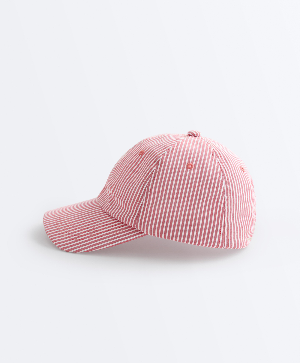 OYSHO Кепка из 100%-го хлопка в полоску, красный