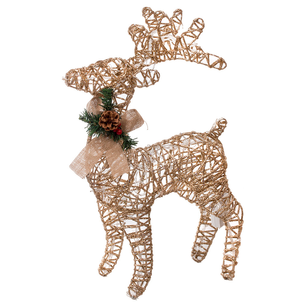 Фигура Олень золото 30 см металл/пластик TY-3