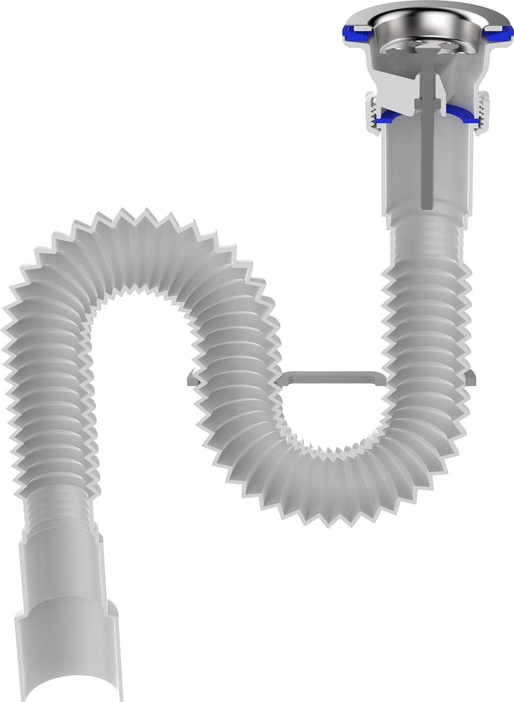 ГОФРОСИФОН 1 1/2Х40/50 AQUANT С МЕТ.РЕШ
