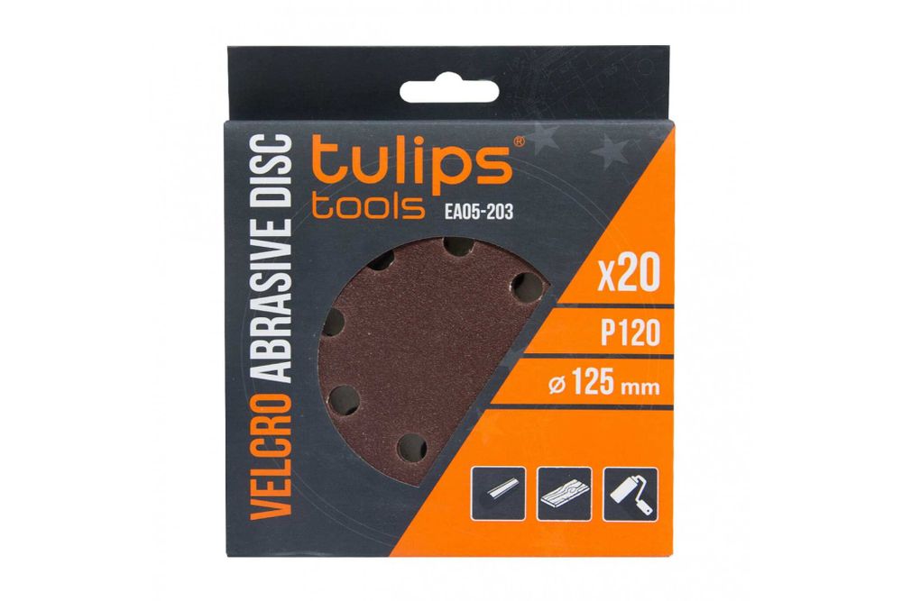 Диск шлифовальный с липучкой (20 шт; 125 мм; P120) Tulips tools EA05-203