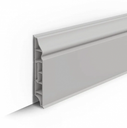 Плинтус ПВХ Идеал Дюра фигурный 002 Светло-серый 80х16х2200 мм