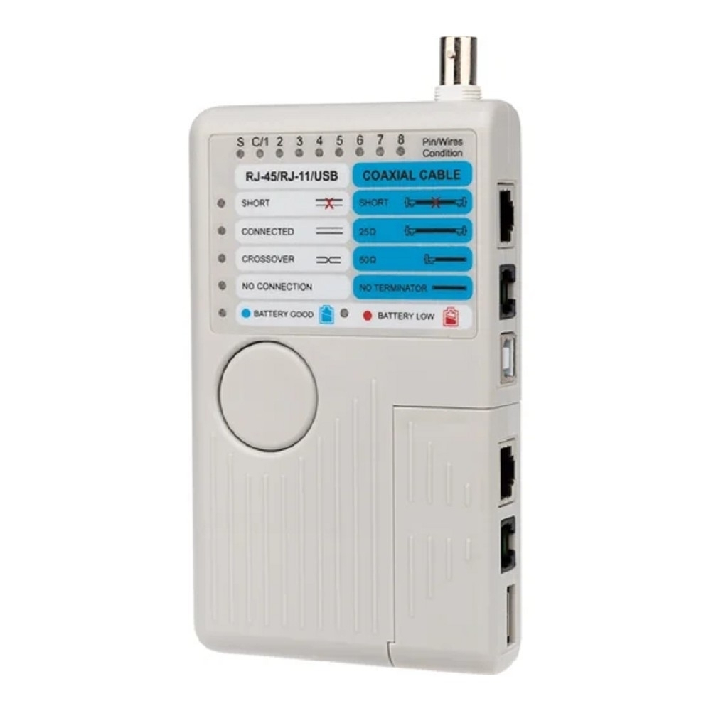 Rexant (12-1003) Тестер кабеля универсальный 5 в 1  RJ-45+RJ-11/RJ-12+1394+USB+BNC  3468