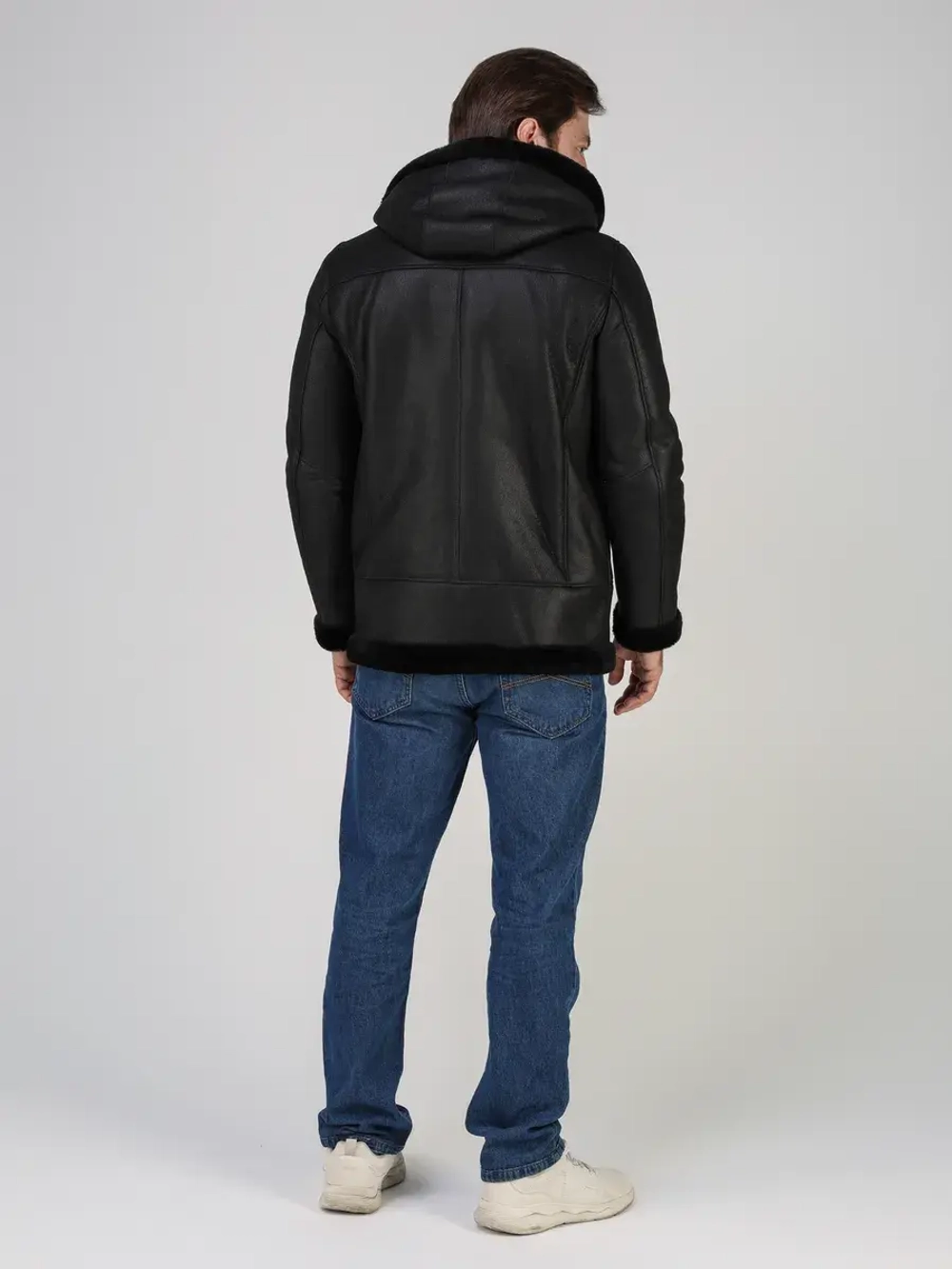 Дубленка зимняя куртка натуральная с капюшоном