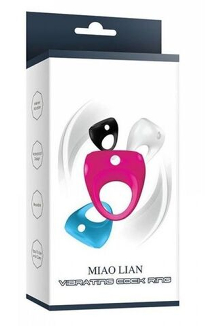 Голубое эрекционное виброкольцо Miao Lian (Цвет: голубой)