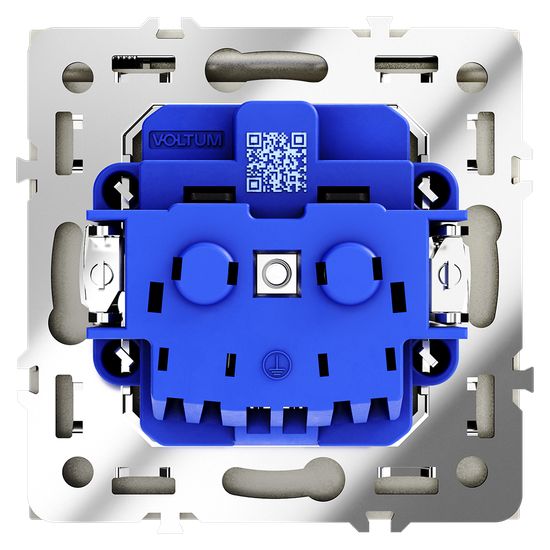 Розетка встраиваемая VOLTUM S70 с заземлением, защитными шторками и крышкой 16А, (шелк)