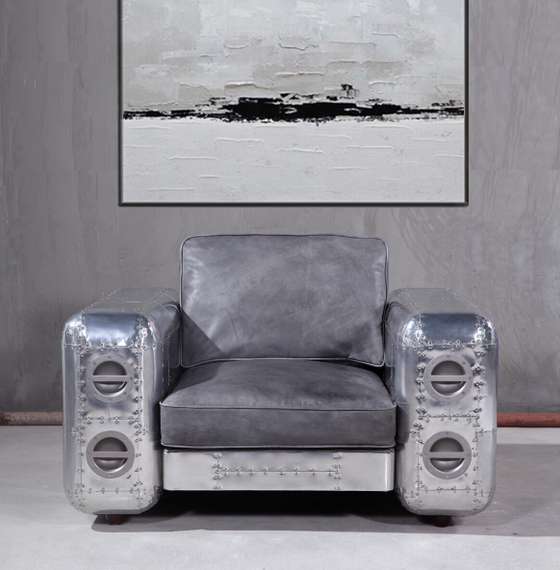 Кресло Aviator, серая натуральная кожа