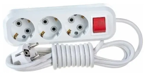 Удлинитель Makel (MGP 212) 3 гнезда 2 метра (з) с выключателем