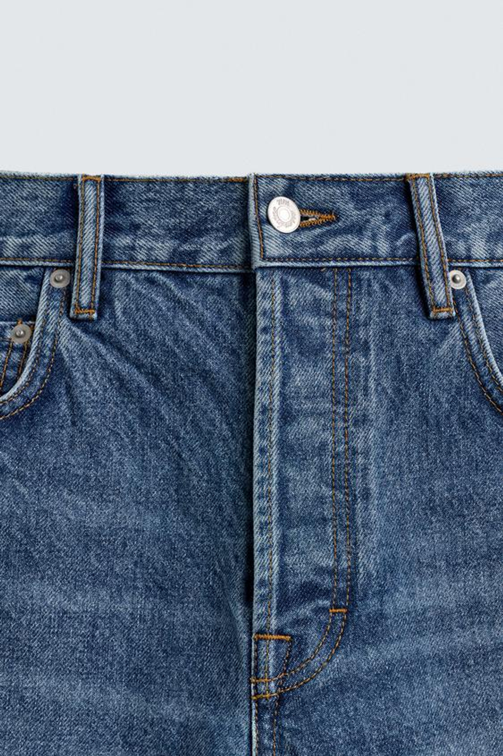 ZARA X AARON LEVINE ДЖИНСЫ STRAIGHT FIT BOOTCUT, ВЫЦВЕТШИЙ СИНИЙ