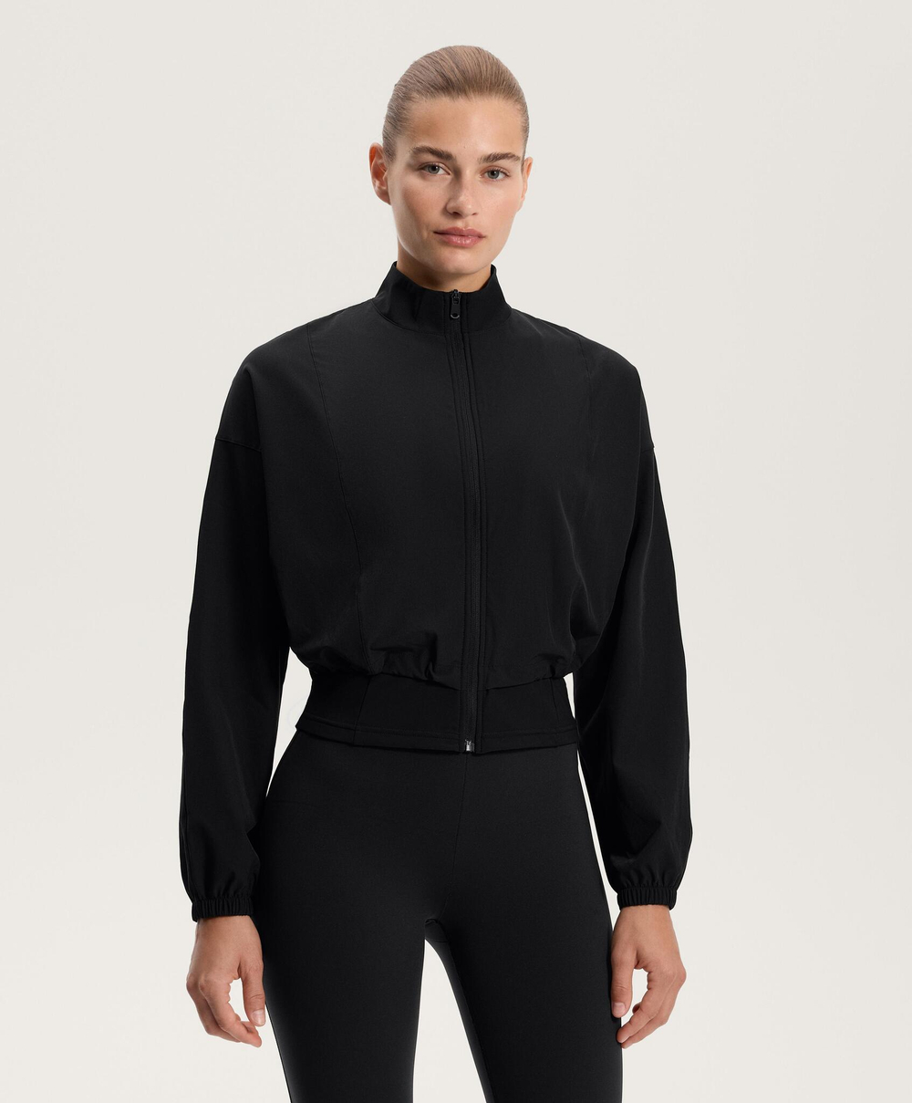 Oysho Техническая куртка с длинными рукавами, черный