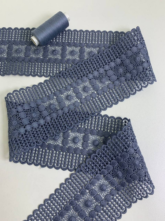 тесьма плетеная, серый, 7,5см AF9189