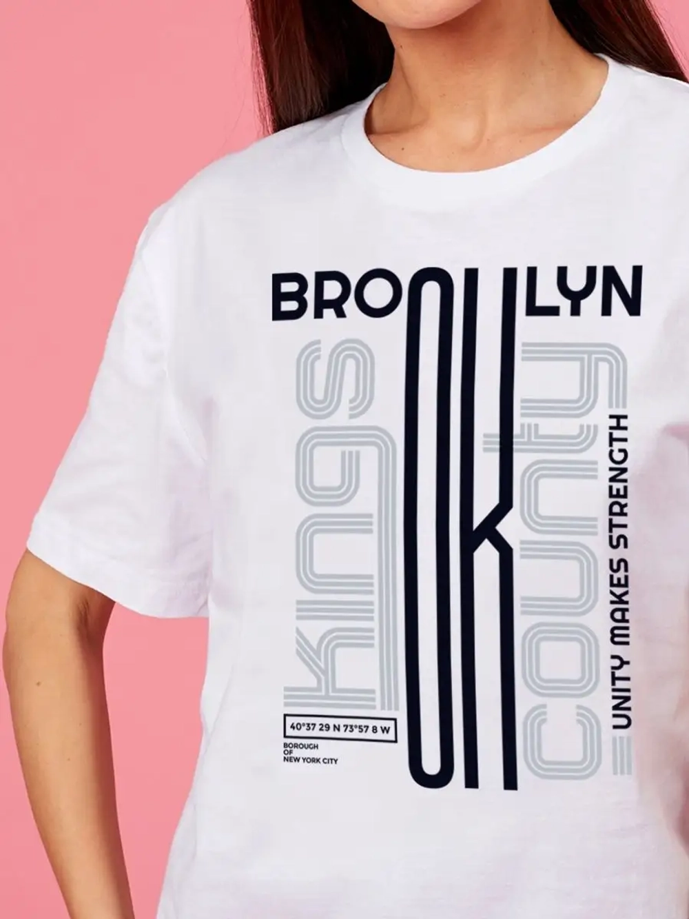 Футболка бруклин женская оверсайз с принтом