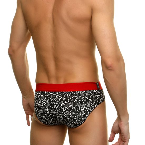 Трусы мужские слипы черные с узором DARKZONE DZN6349