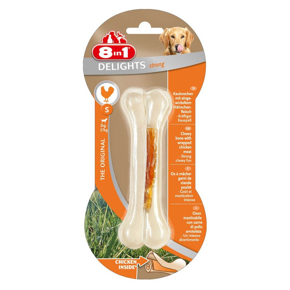 8in1 Delights Bones Strong S 60 г (курица) - косточка прессованная для мелких собак