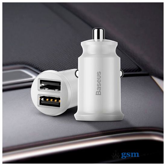 Baseus Grain Car Charger White CCALL-ML02