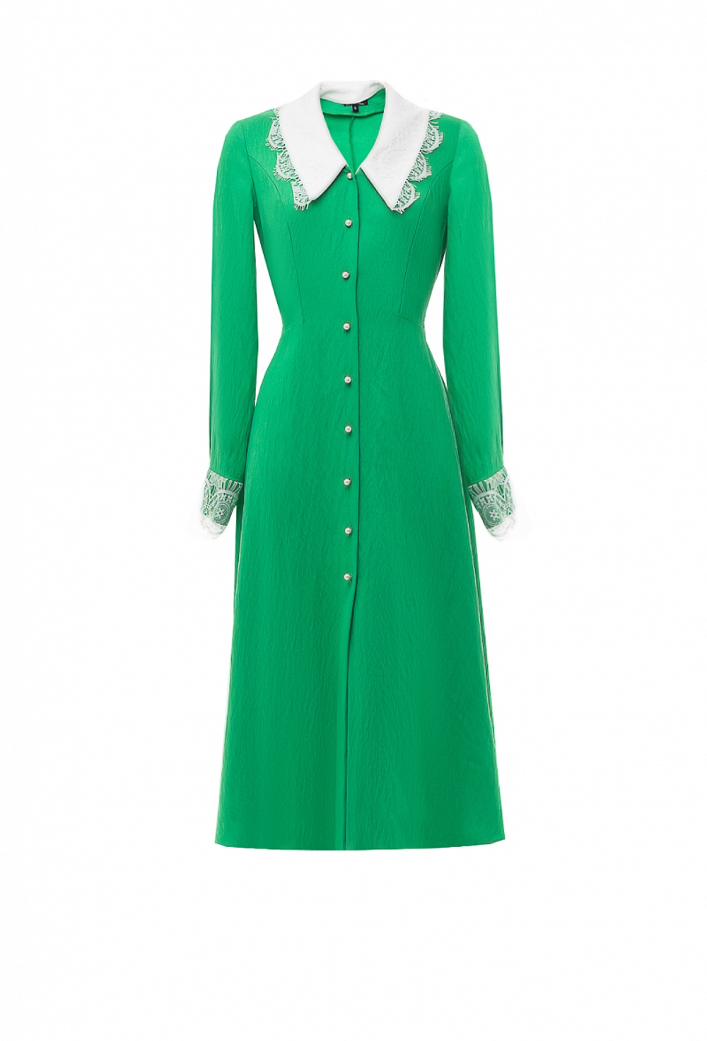 Платье с кружевными воротником и манжетами 03-02-24 FW