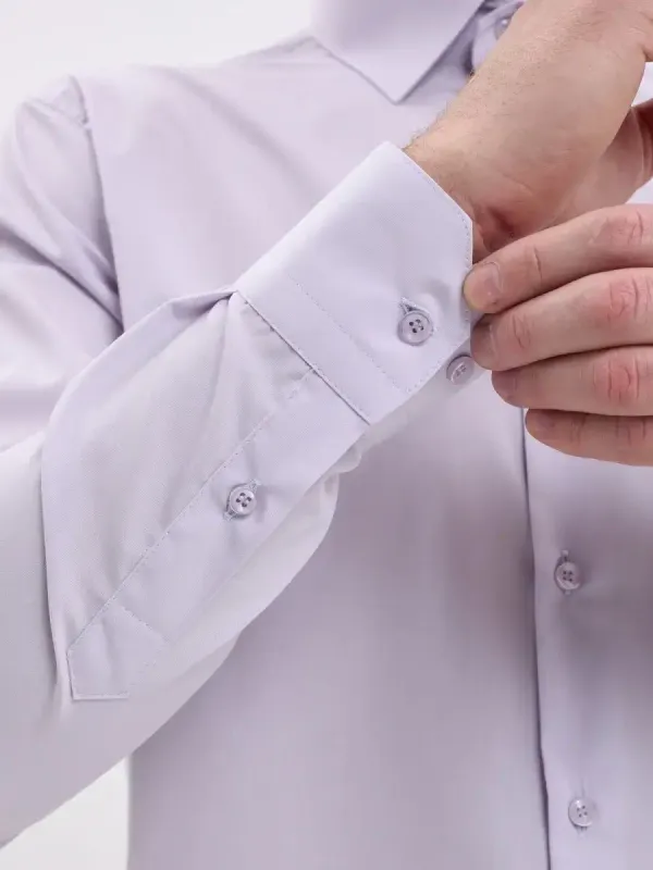 Рубашка на высокий рост LONG SLIM FIT с длинным рукавом, перламутровая