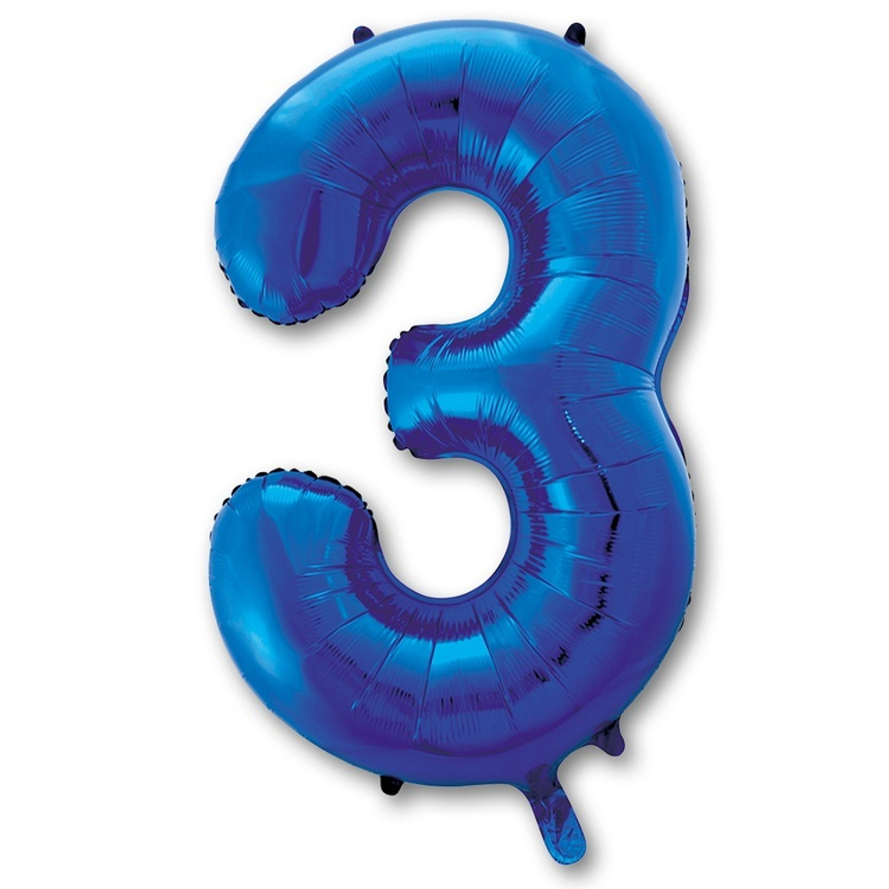 Шар ЦИФРА 3 Blue 40" 102 см