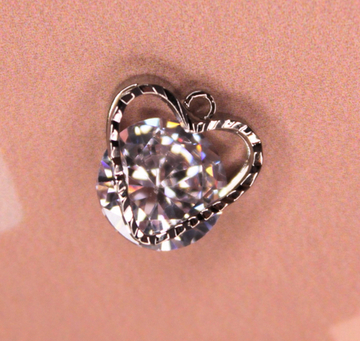 Подвеска сердце кристалл 10 мм