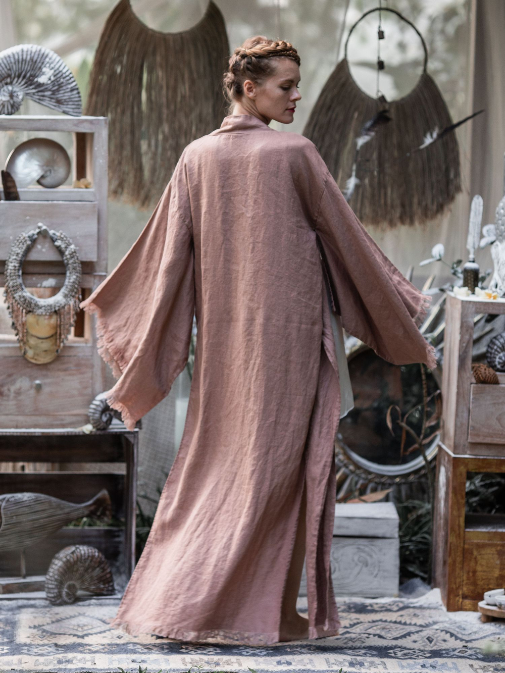 Кимоно в японском стиле (пыльная роза)