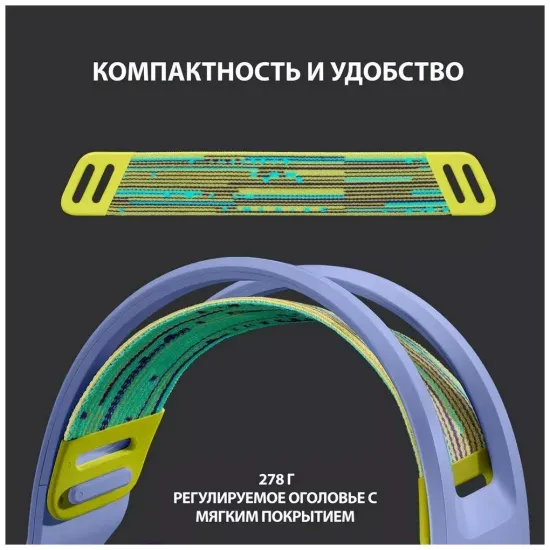 Беспроводная компьютерная гарнитура Logitech G G733 LightSpeed, лиловый