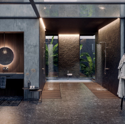 Bossini Apice душевая система: смеситель, стойка с верхним поворотным душем Ø 280 мм, с ручным душем, цвет хром