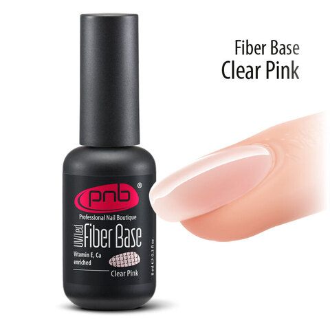 Fiber Base Clear Pink/база с нейлоновыми волокнами прозрачно-розовая