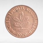 Germany, 2 Pfennigs, 1970, (Karlsruhe Mint - "G"), VF