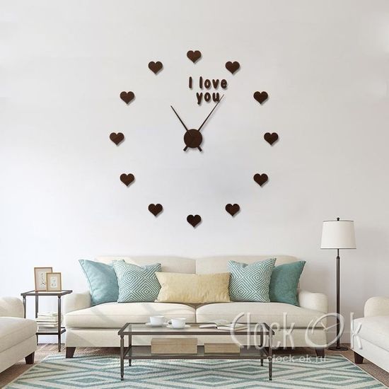 Настенные 3D часы I love you