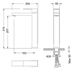 Смеситель Timo Selene 3061/03F для раковины, высокий, черный