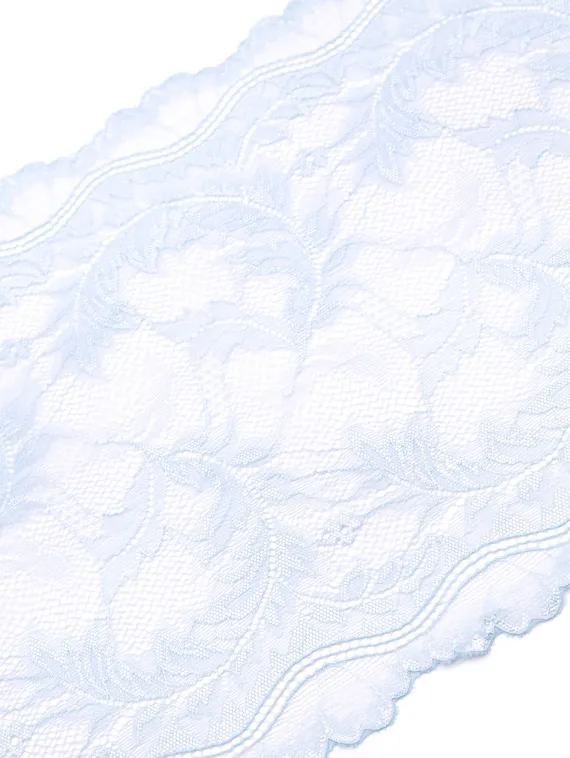 03-270 Кружево эластичное 23 см, бело-голубой