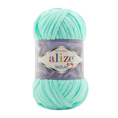 Пряжа Alize (Ализе) Velluto / уп.5 мот. по 100 г, 68м, 019 светло-бирюзовый A