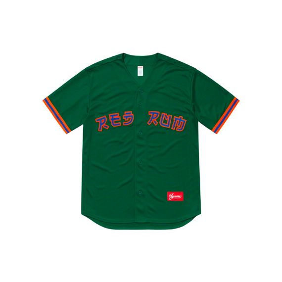 Supreme SS19 Red Rum Baseball Jersey Green