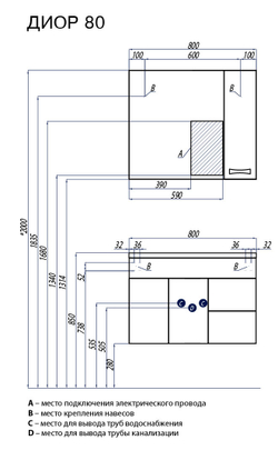 Тумба под раковину Акватон Диор 80