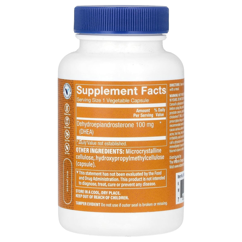 The Vitamin Shoppe, ДГЭА, 100 мг, 120 вегетарианских капсул