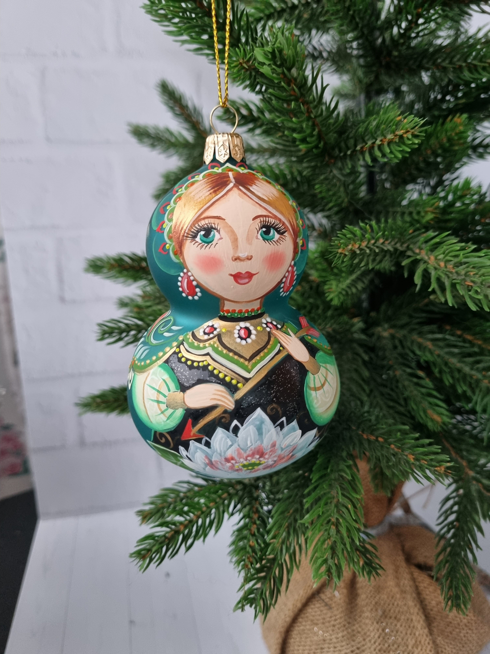 Матрешка стеклянная "Лягушка Царевна"