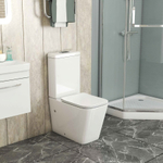 Унитаз напольный Grossman Classic GR-4445SQ (635х380х830) безободковый,белый с тонкой крышкой,микролифт,смыв торнадо,2 места