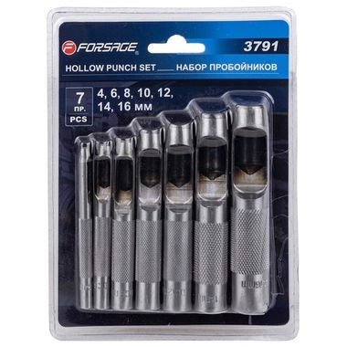 Набор пробойников 7пр. (4, 6, 8, 10, 12, 14, 16мм),в блистере Forsage F-3791